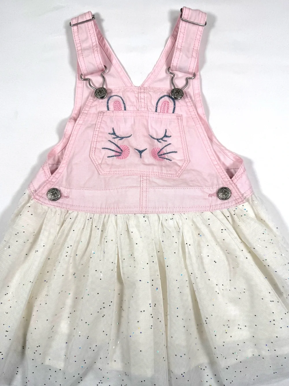 OSHKOSH Girls‎ Bunny Tail Tulle Jumper Dress 2T Easter Cottagecore Balletcore